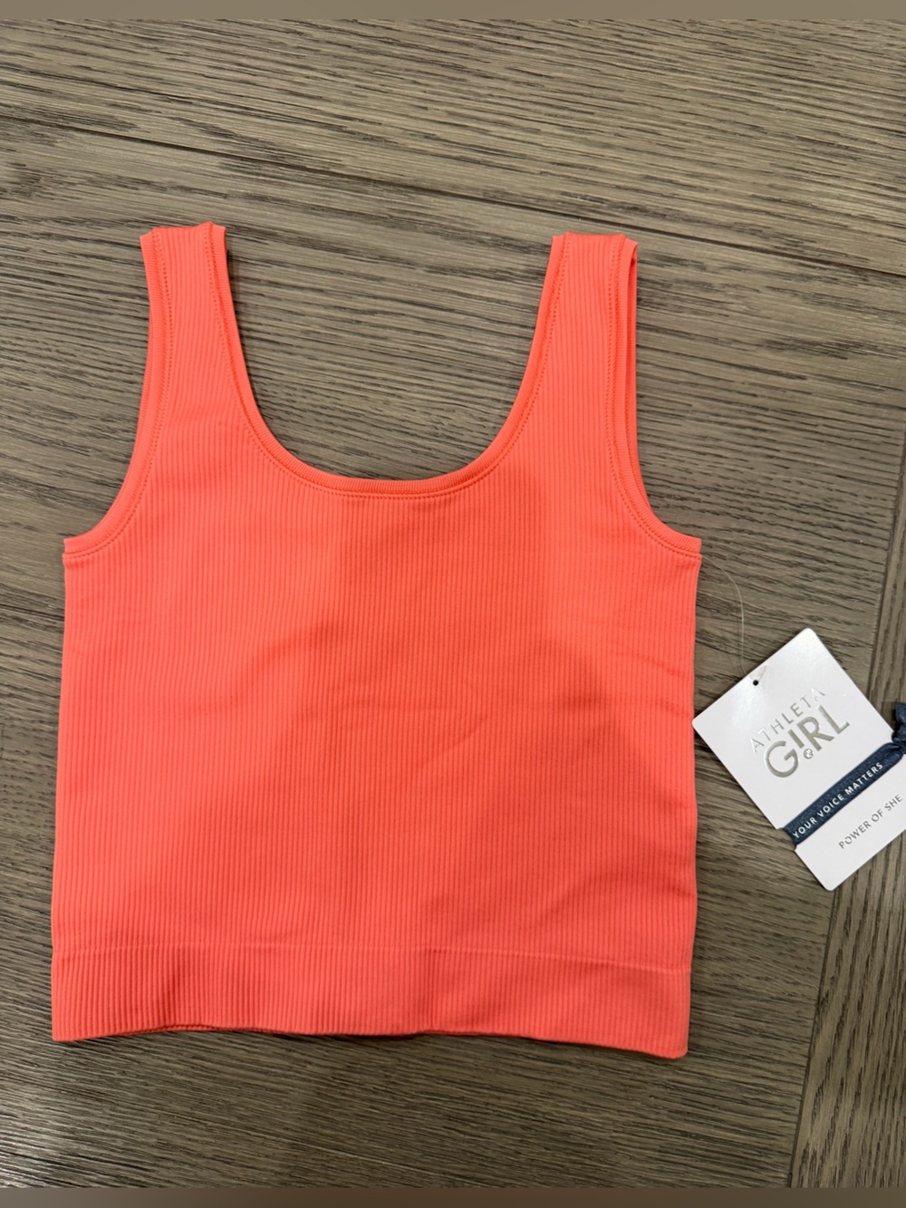 Athleta Girls Coral Ribbed Tank Top